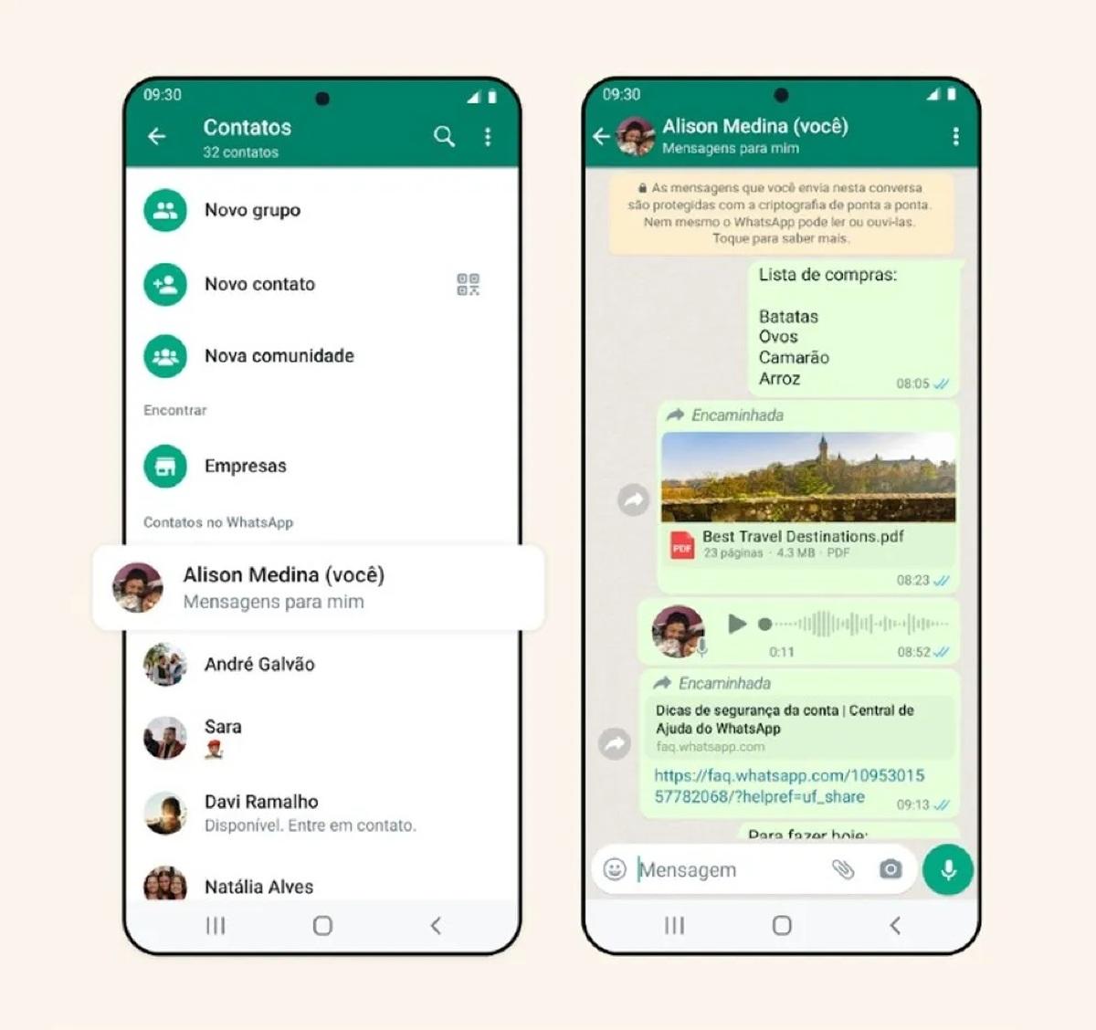 WhatsApp cria atalho para você conversar consigo mesmo saiba como usar