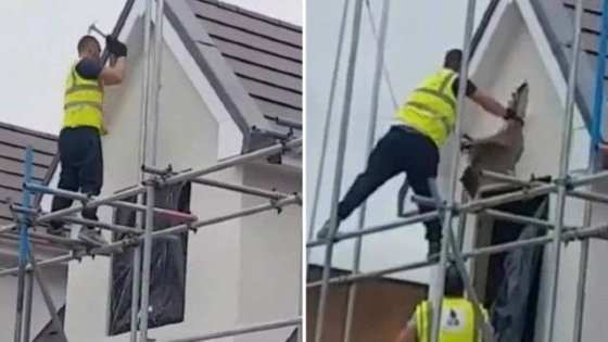Pedreiro destruindo casa 
