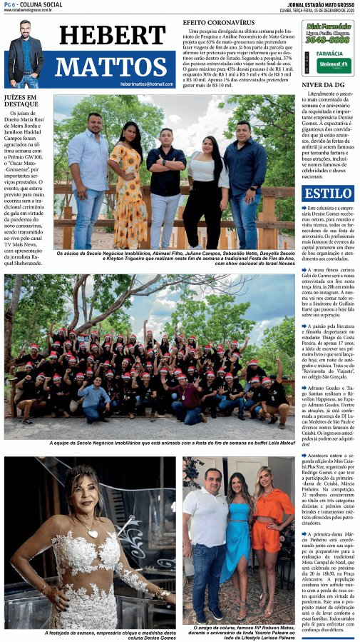 Coluna Social: 15555-12-2020
