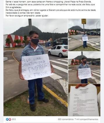 homem pedindo emprego
