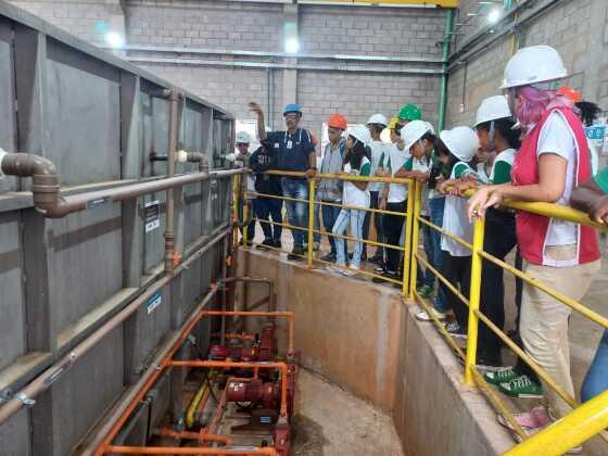 alunos escola visita tratamento de agua