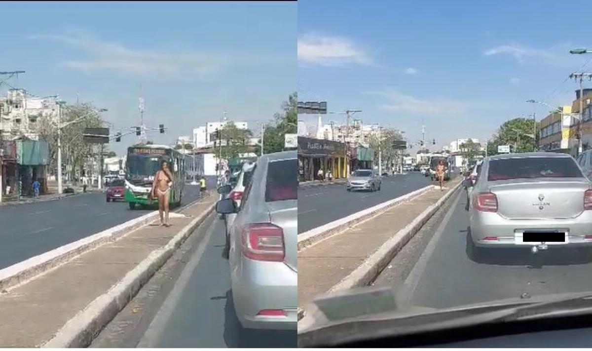 VÍDEO: Peladona mostra tudo ao desfilar nua pelas ruas de Cuiabá | Estadão  MT