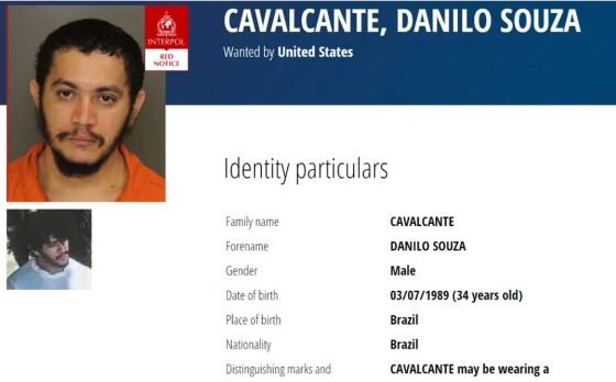 tela da Interpol de Danilo Cavalcante