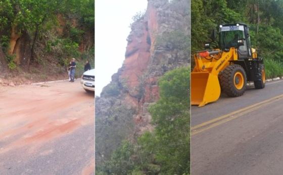 deslizamento de terra na estrada para chapada dos guimarães