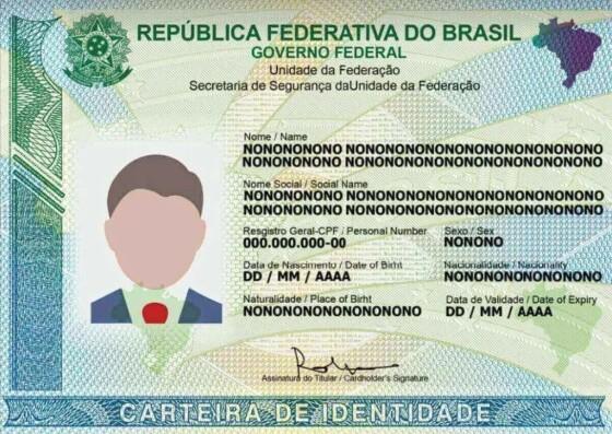 Modelo da nova carteira nacional de identidade