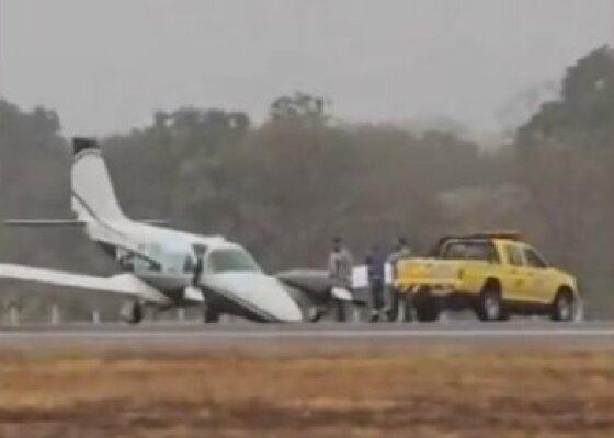 avião pousa de bico no aeroporto marechal rondon