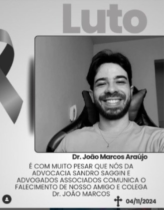 Luto adv João Marcos Araújo