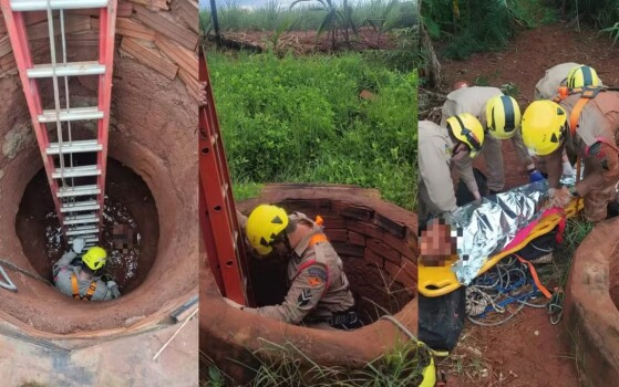 Corpo de Bombeiros resgata idoso que caiu em cisterna em Quirinópolis