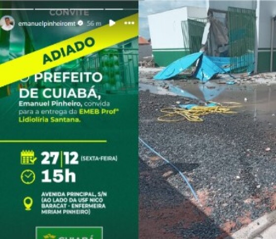 Evento adiado após queda de caixa d'água