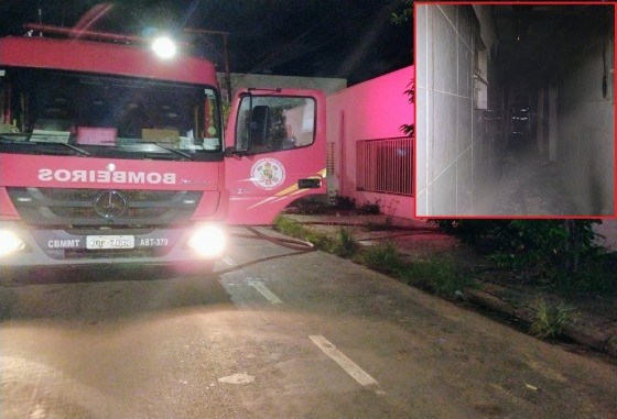 Incêndio em antigo hotel em Tangará da Serra