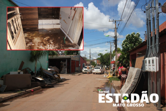 Inundação no bairro São Mateus em Cuiabá