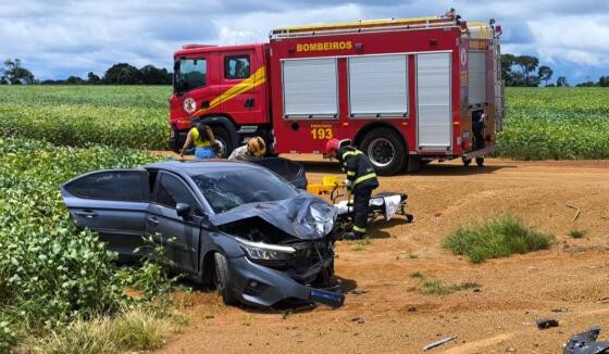 HONDA CITY ACIDENTE BR070 CAMPO VERDE