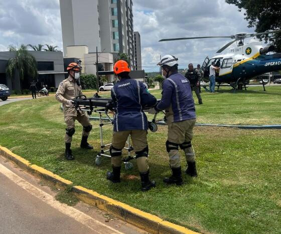 Transporte aéreo de vítima de grave acidente em MT