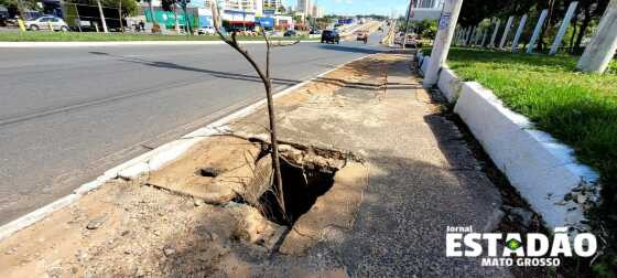 Armadilha a céu aberto na Avenida Fernando Corrêa da Costa