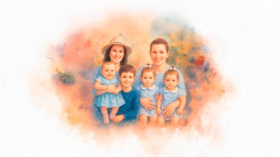 mãe e filhos 