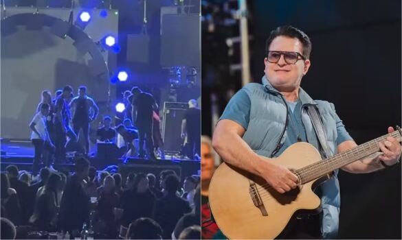 Marrone está internado sem previsão de alta após cair de palco durante show em Goiânia
