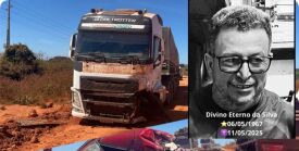 Homem bate de frente com carreta e morre em rodovia de MT