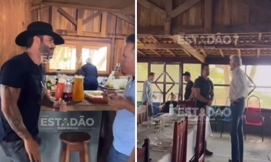 Gusttavo Lima, Caiado e Mauro Mendes passeando no Pantanal