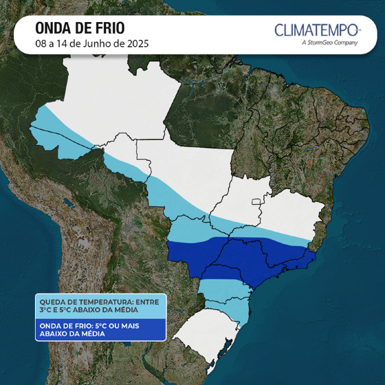 2ª onda de frio do ano pode ocorrer já neste final de semana e se estende até o dia 14 de junho no país