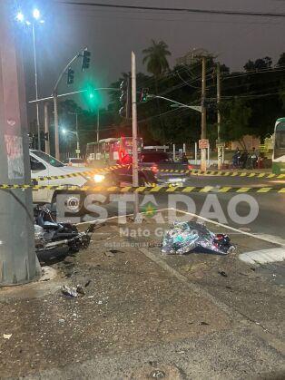 Motociclista morreu após colidir contra poste em Cuiabá