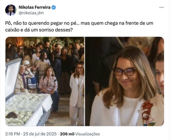 Nikolas Ferreira critica atitude da primeira-dama em cerimônia