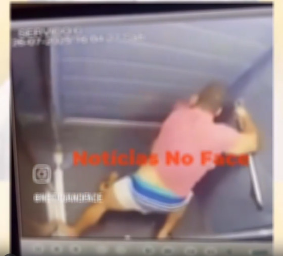 Elevador registrou toda a ação do agressor