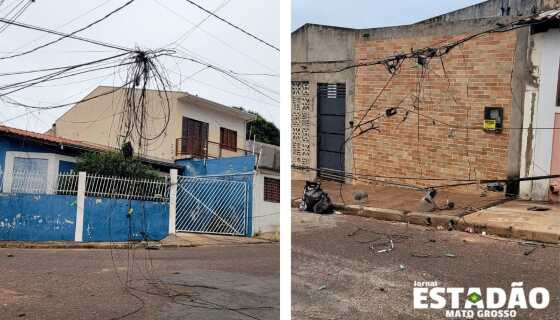 Moradores do bairro Areão ficaram sem internet após incidente com caminhão