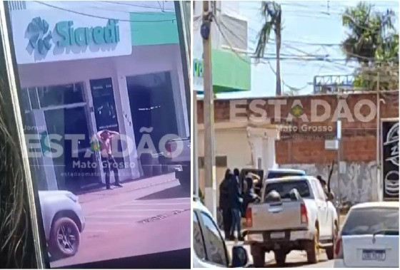 Assalto na agência da Sicredi de Brasnorte nesta quinta-feira, 31 de julho.